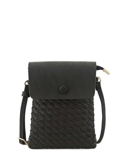 Woven Crossbody Bag WU115 BLACK